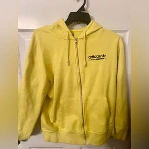 Adidas Neon Yellow Kaval Zip-Up Hoodie/ Medium